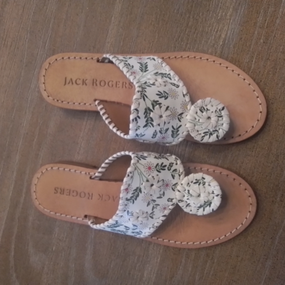 Jack Rogers Women's Floral Sandals - Cream